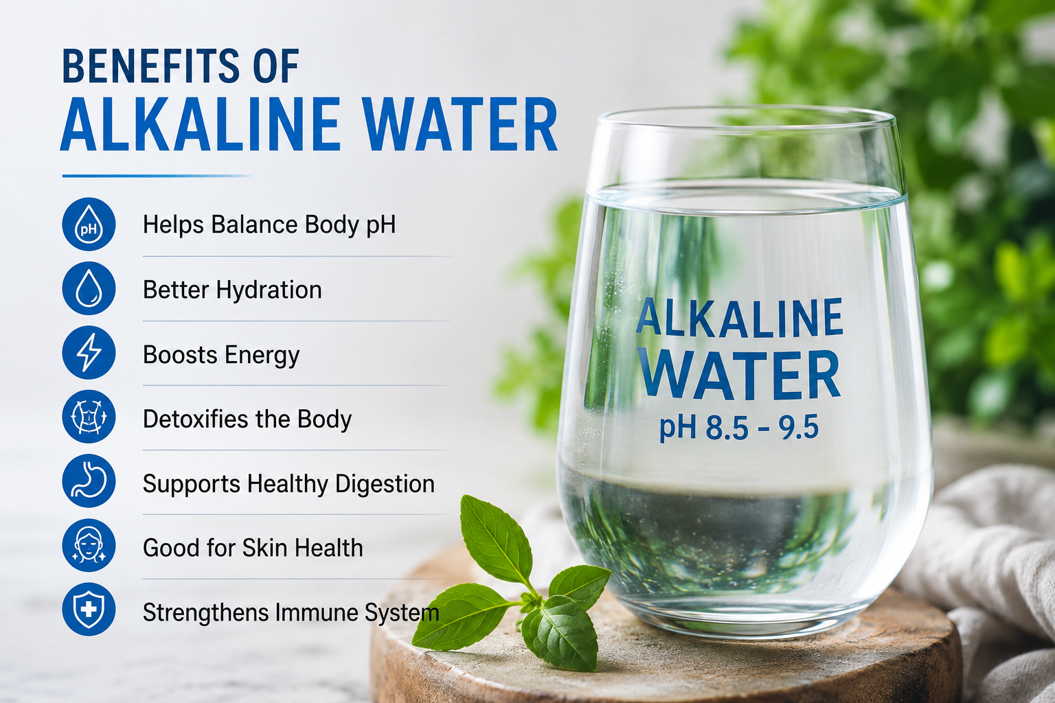Alkaline Water Benefits for hydration, digestion and healthy lifestyle